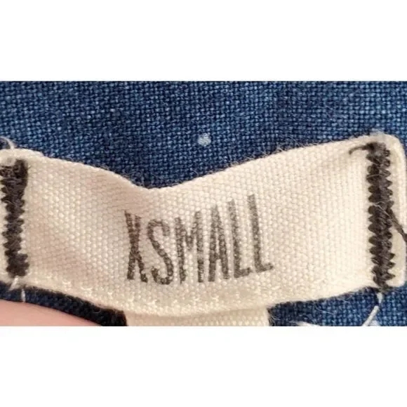 Madewell Shirt Womens Button Long Sleeve Popover Cotton Blue Polka Dot Size XS - Picture 9 of 10